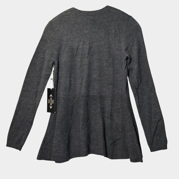 Nanette Lepore Women's Merino Wool Open Front Cardigan Sweater Gray S NWT - Picture 4 of 8